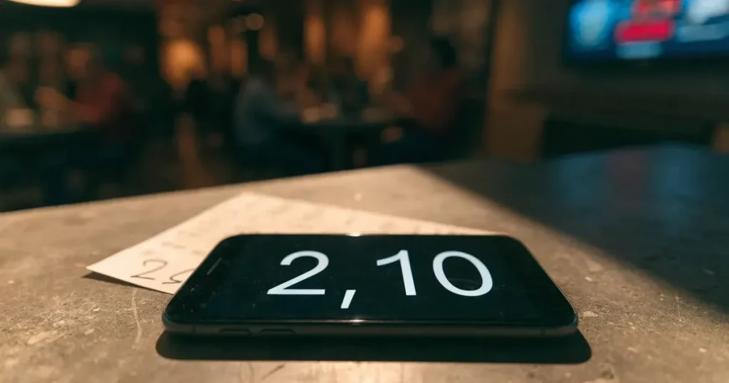 Eine schwere Kette aus Stahlgliedern liegt gespannt auf dunklem Beton, das Licht betont jedes einzelne Glied.