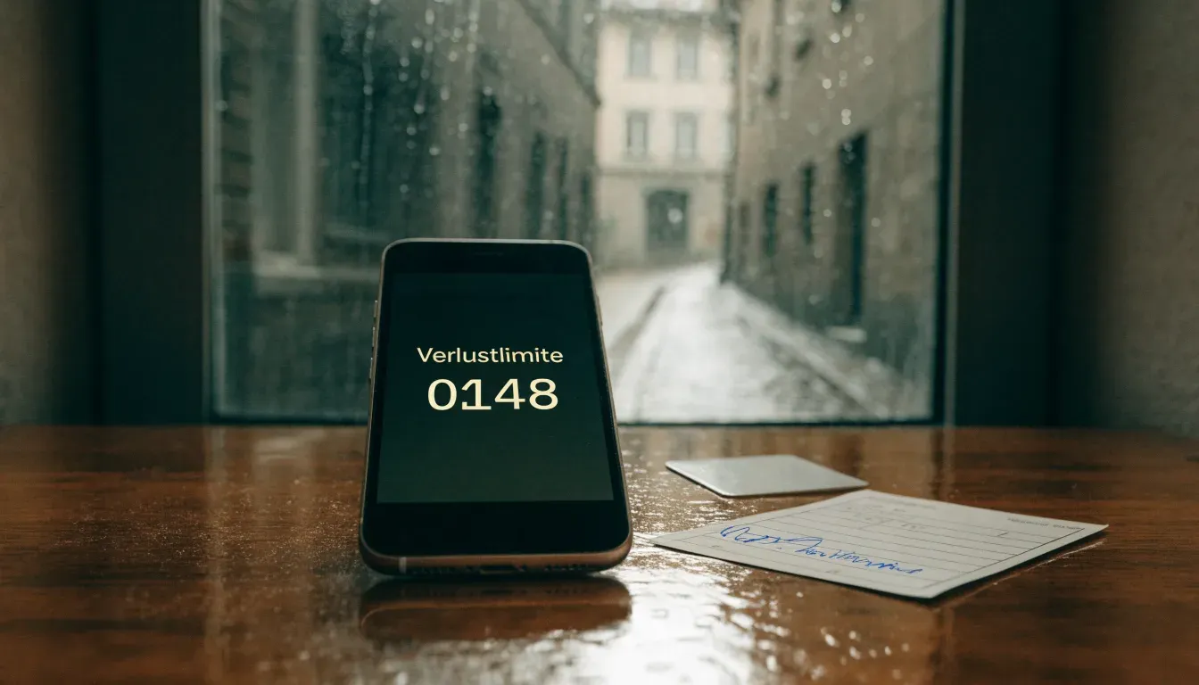Eine Tramhaltestelle bei Regen in einer Altstadtgasse, das Kopfsteinpflaster glänzt und ein einzelner Regenschirm lehnt an einem Mäuerchen.